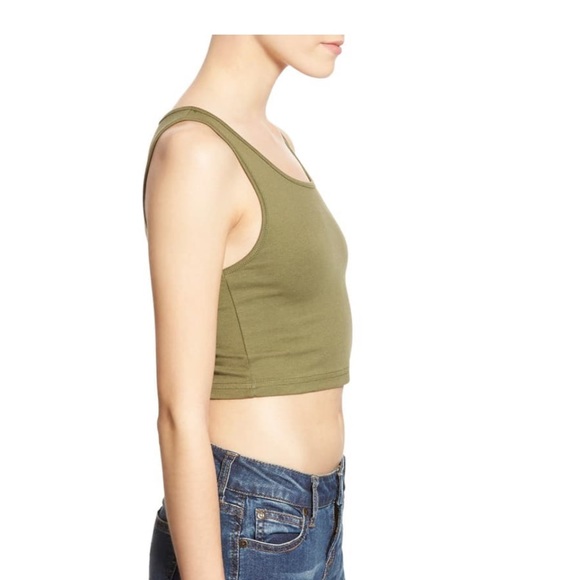 BP Brunt Olive Scoop Tank Crop Top - Picture 3 of 8